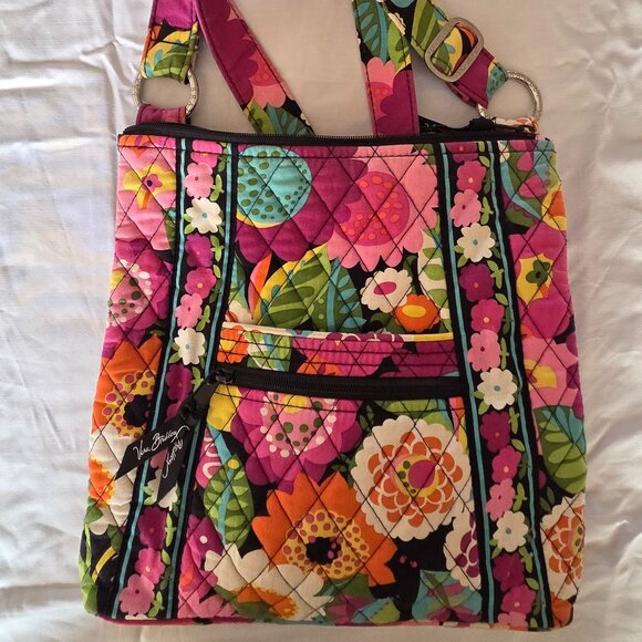 VERA BRADLEY VA VA BLOOM Shoulder Hipster Messenger Bag EUC - Picture 1 of 6
